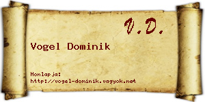 Vogel Dominik névjegykártya